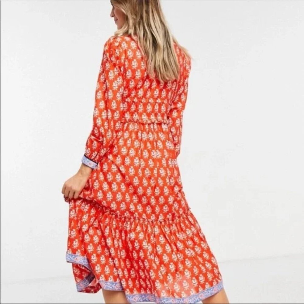 J. Crew Sz. 6 Button-up Tiered Classic Floral Print Dress NWT - Picture 5 of 7